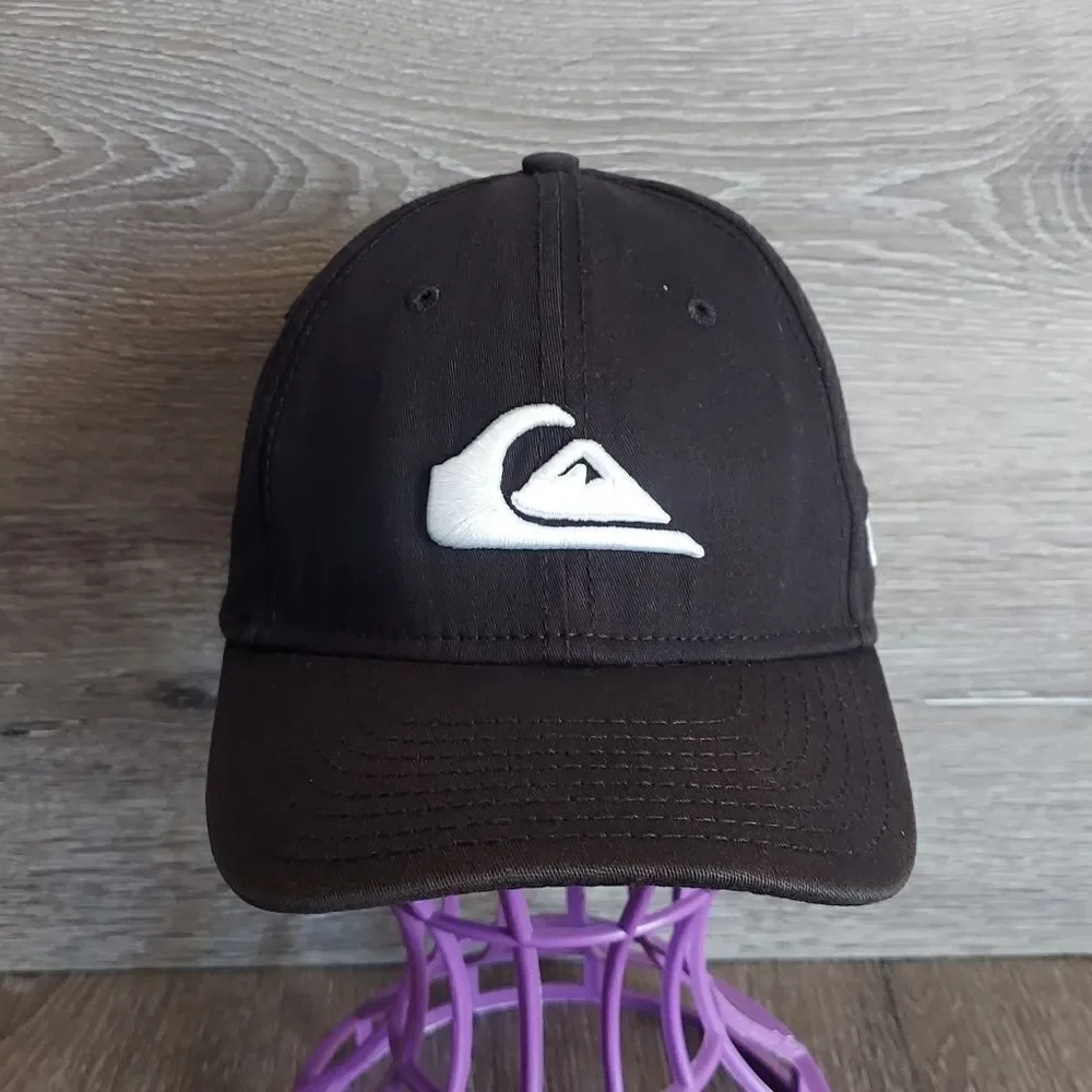 Quicksilver Hat New Era 39Thirty Black White Puffy Logo Embroidered Child/Youth